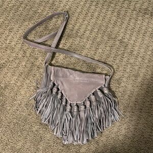 Leather frindge purse